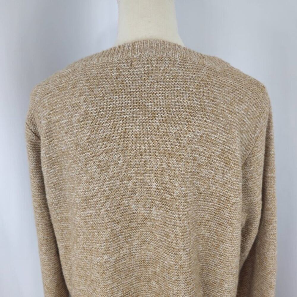 Beige Long Sleeve Knit Crew Neck Sweater Women's Size X-Large - Picture 9 of 15